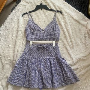 Lilac crop top and skort set